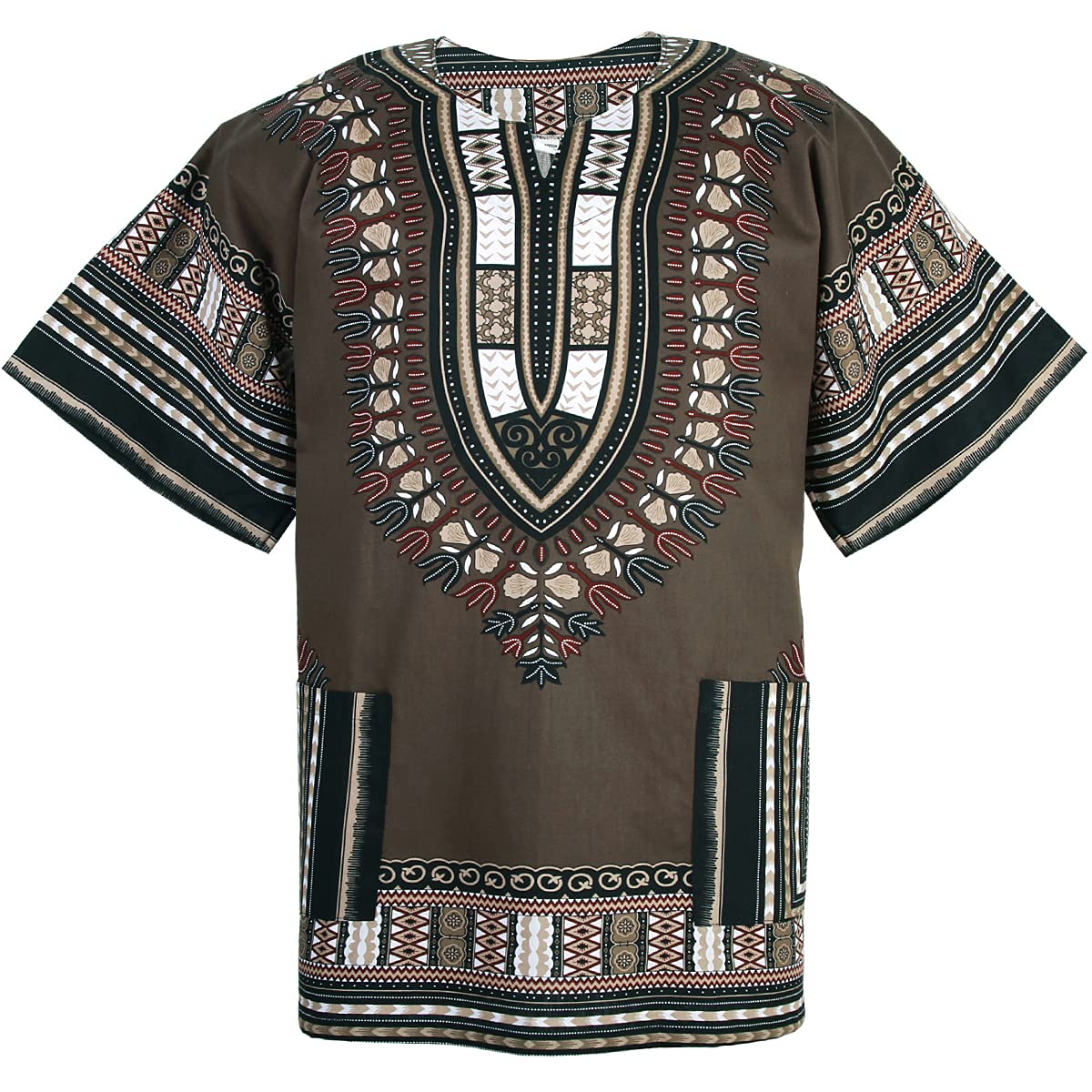 CHAINUPON African Dashiki Cotton Shirt Men Women Festival Boho Hippie 60's 70's Bohemian