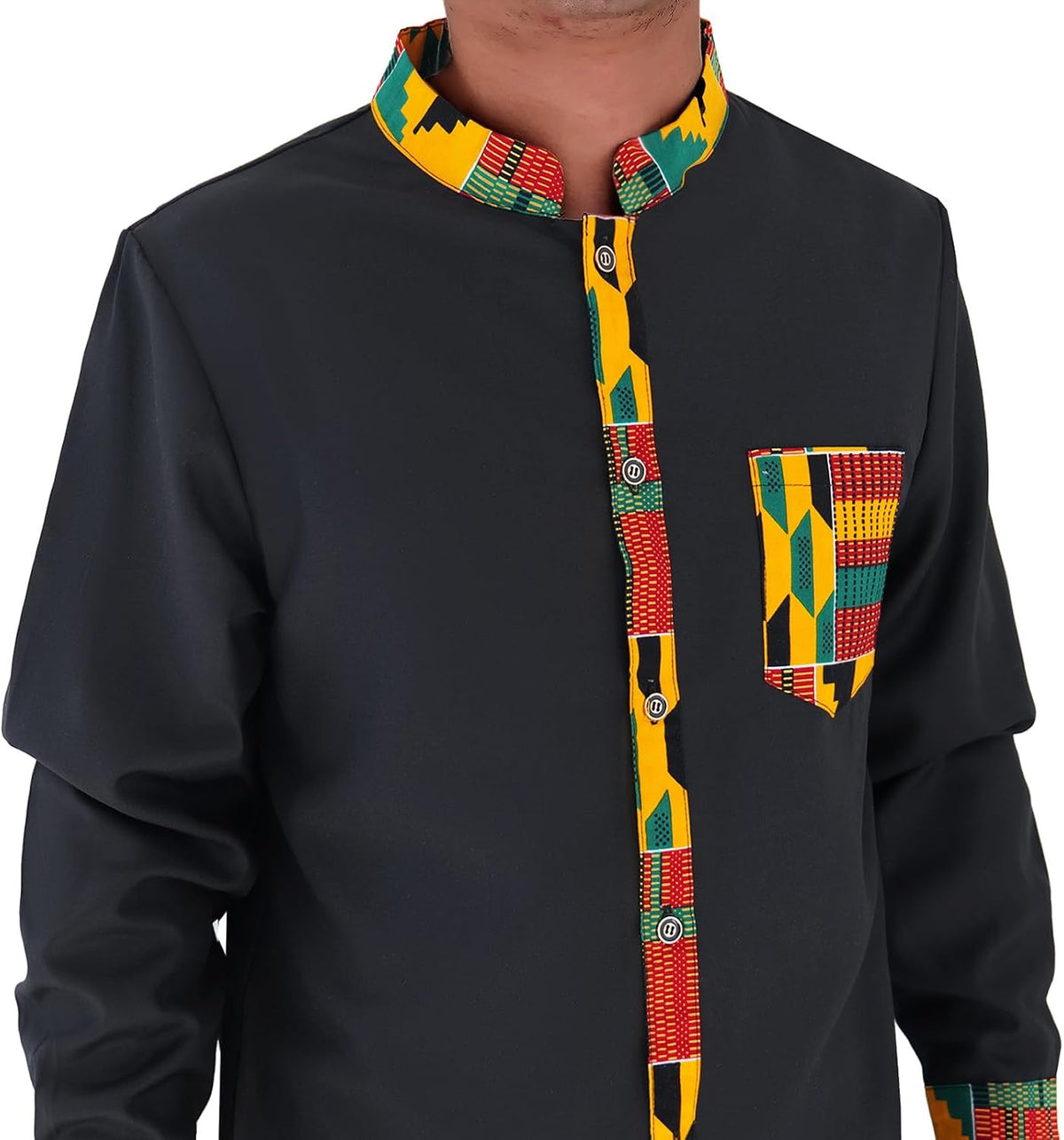 African Dashiki Suit for Men Traditional 2 Piece Clothing