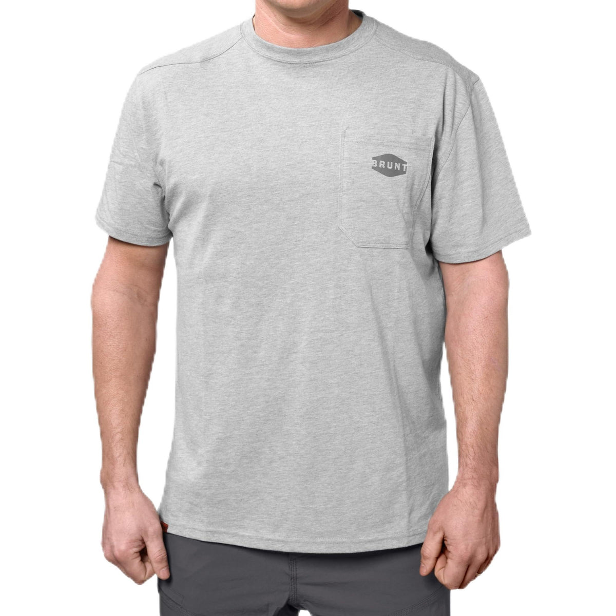 BRUNT Short-Sleeve Pocket T-Shirt - Comfortable Mid-Weight Build - Drop Shoulder Seam