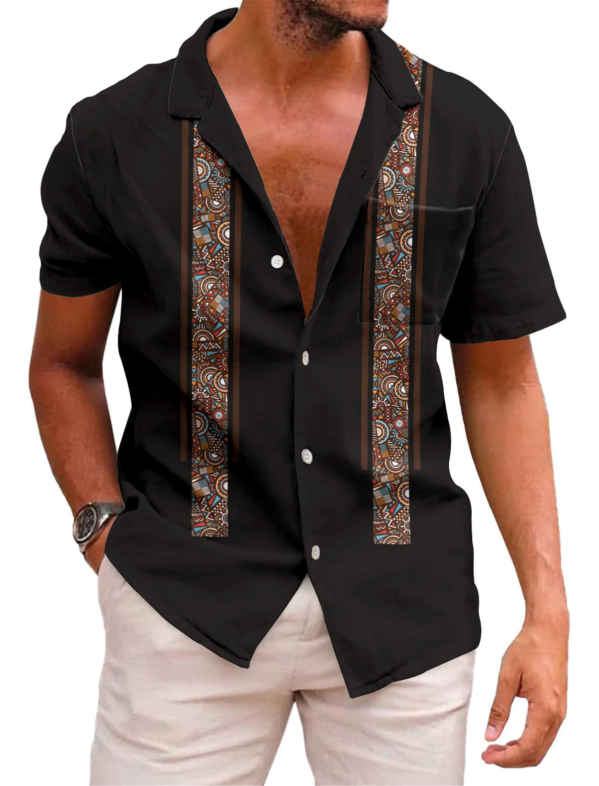 KYKU Mexico Shirt for Men Funny Beach Shirts Hawaiian Button Down Short Sleeve