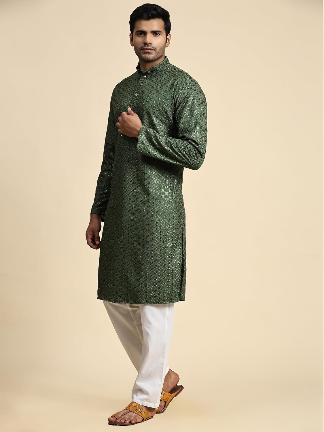 Pro-Ethic Style Developer Mens Indian Traditional Cotton Kurta Sets, Men Kurta Set Indian Wedding Dress (A-117)