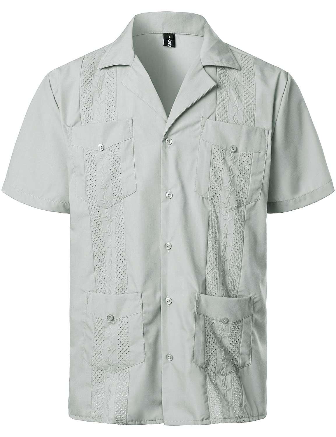 VATPAVE Mens Short Sleeve Button Down Cuban Guayabera Shirts