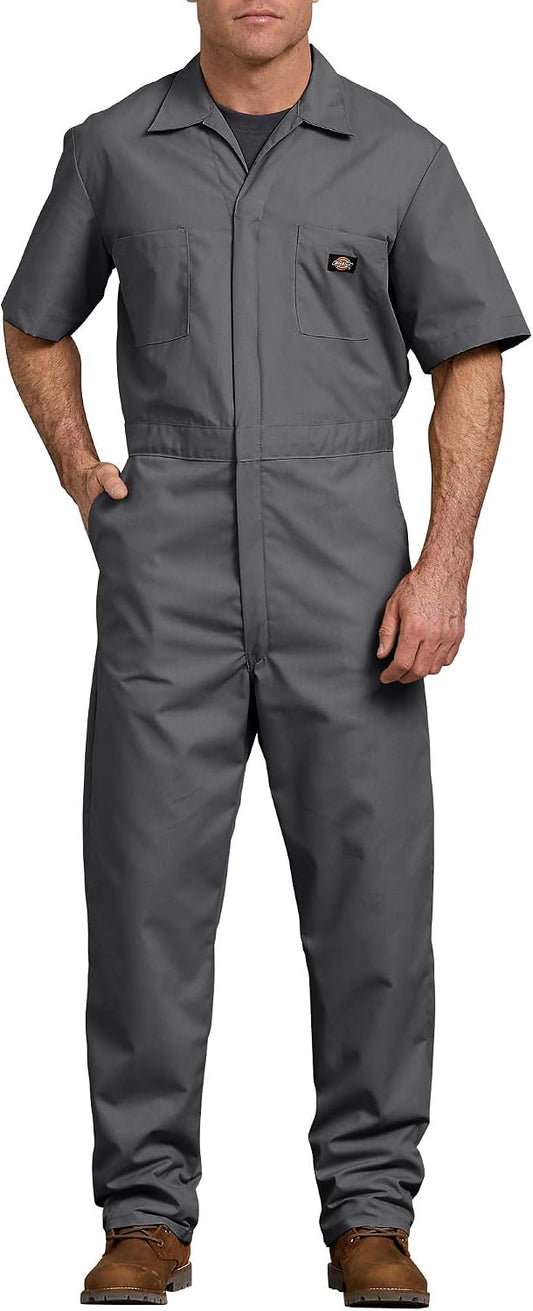 Dickies Men's Short Sleeve Coverall – Zipper Front Work Jumpsuit for Mechanics, Industrial Overall Uniform