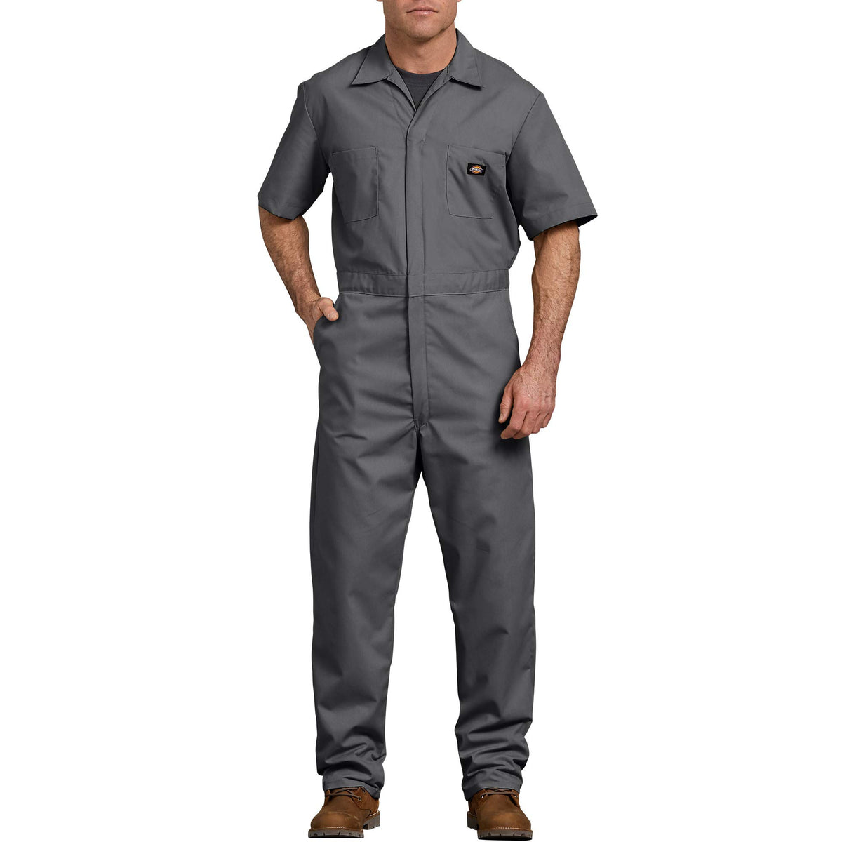 Dickies Men's Short Sleeve Coverall – Zipper Front Work Jumpsuit for Mechanics, Industrial Overall Uniform