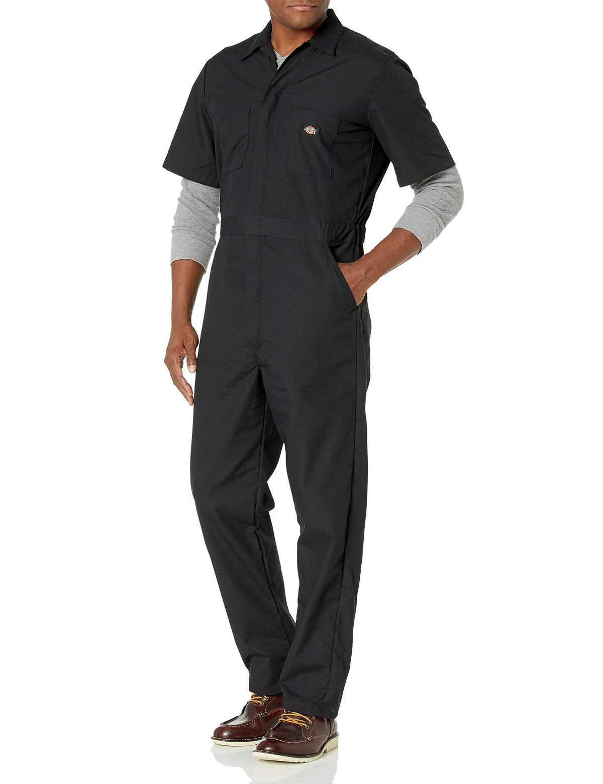Dickies Men's Short Sleeve Coverall – Zipper Front Work Jumpsuit for Mechanics, Industrial Overall Uniform