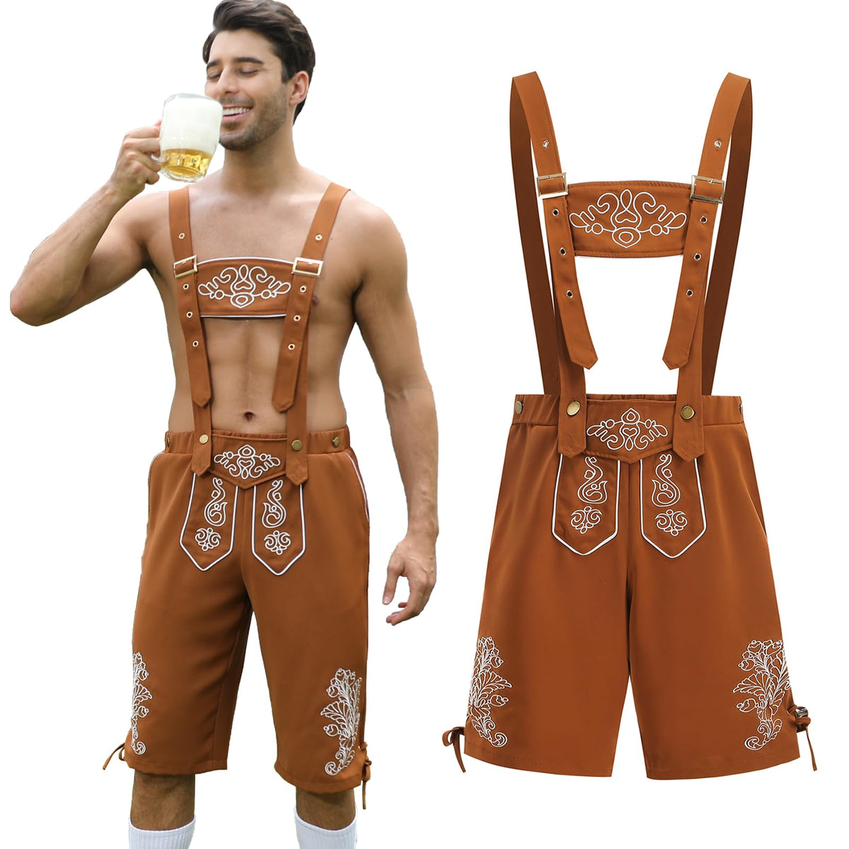 Populus Mens Oktoberfest Lederhosen Outfit German October Festival