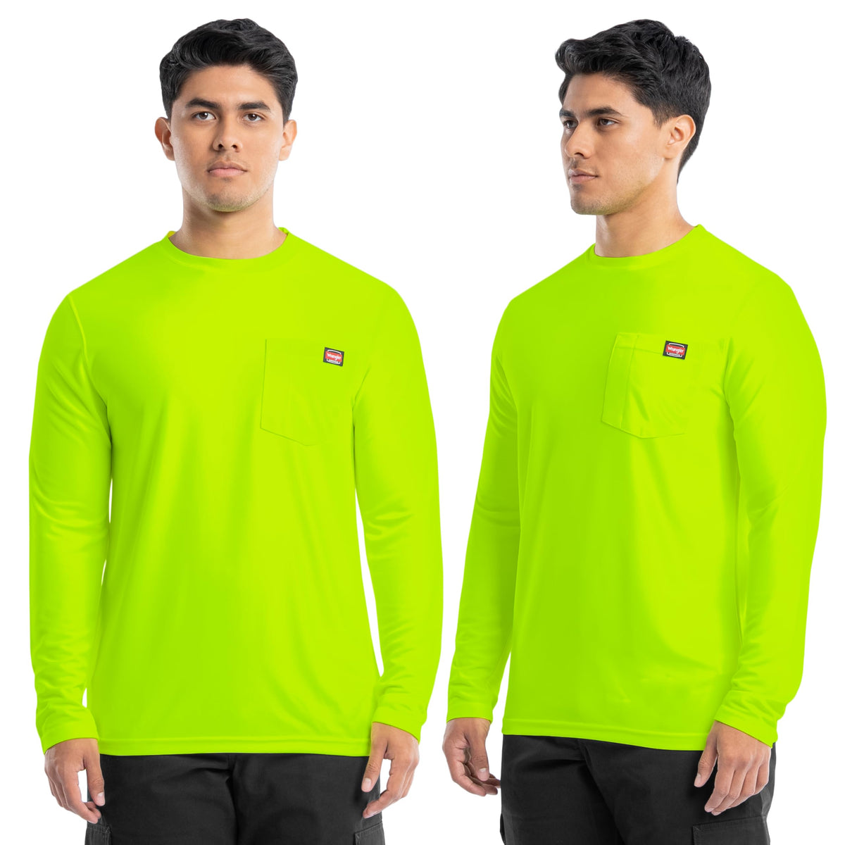 Wrangler Men's Long Sleeve UPF 40 Performance Pocket T-Shirt, 2-Pack
