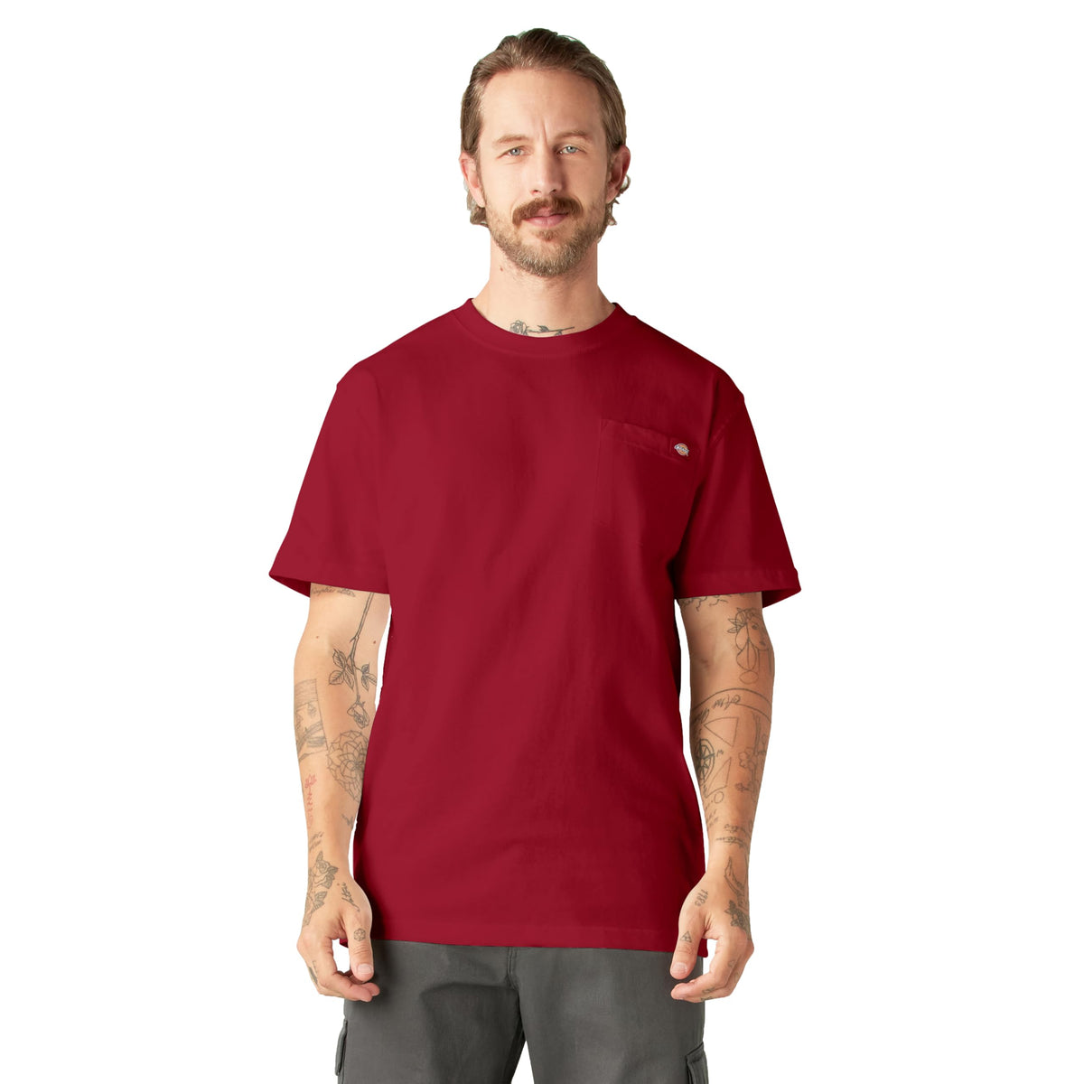 Dickies Men's Heavyweight Heathered Short Sleeve Pocket T-Shirt