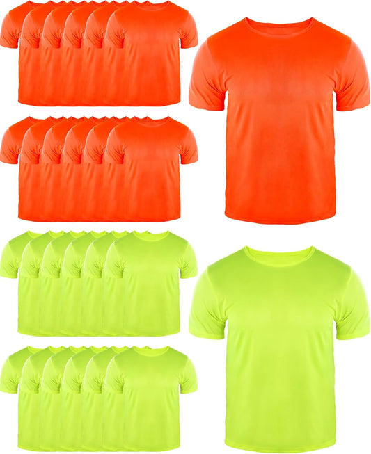 JaGely 24 Pcs Hi Vis T-Shirts for Men