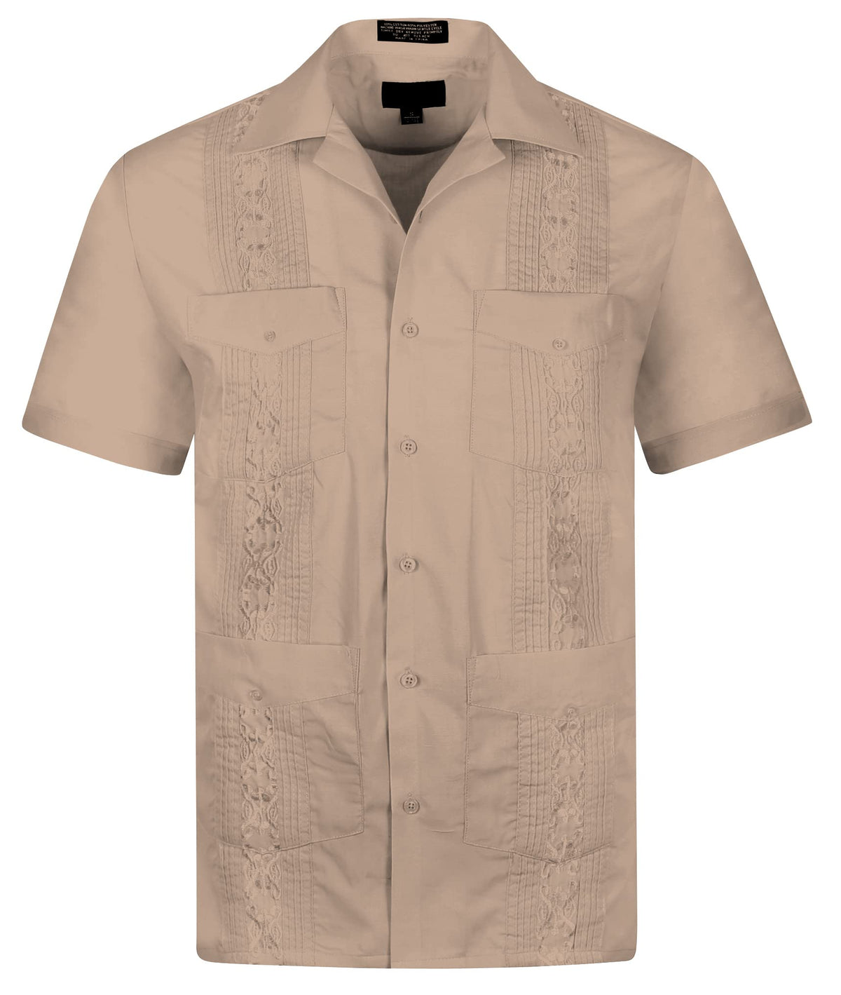 Cuban Guayabera Short Sleeve Shirt, Wedding Cigar Beach Bartender Casual