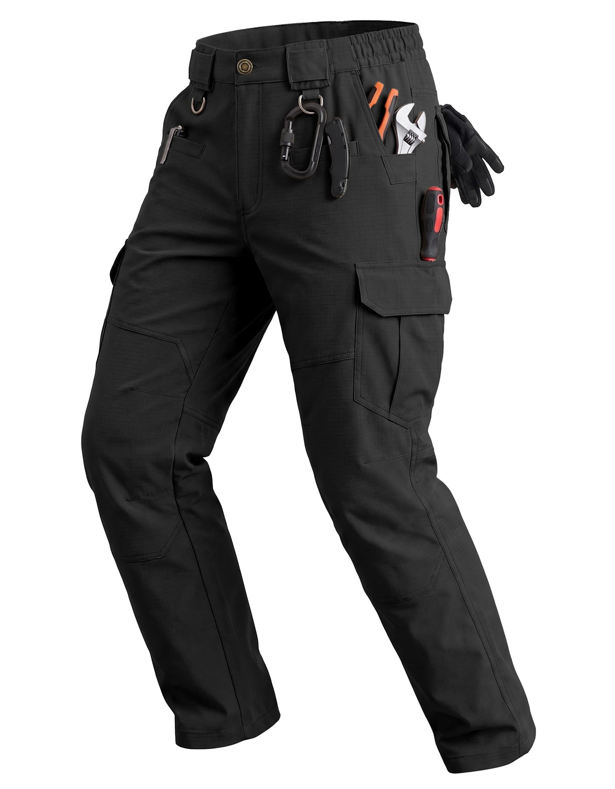 Men's Work Pants Hiking Ripstop Tactical Construction Cargo Pants 8 Pockets