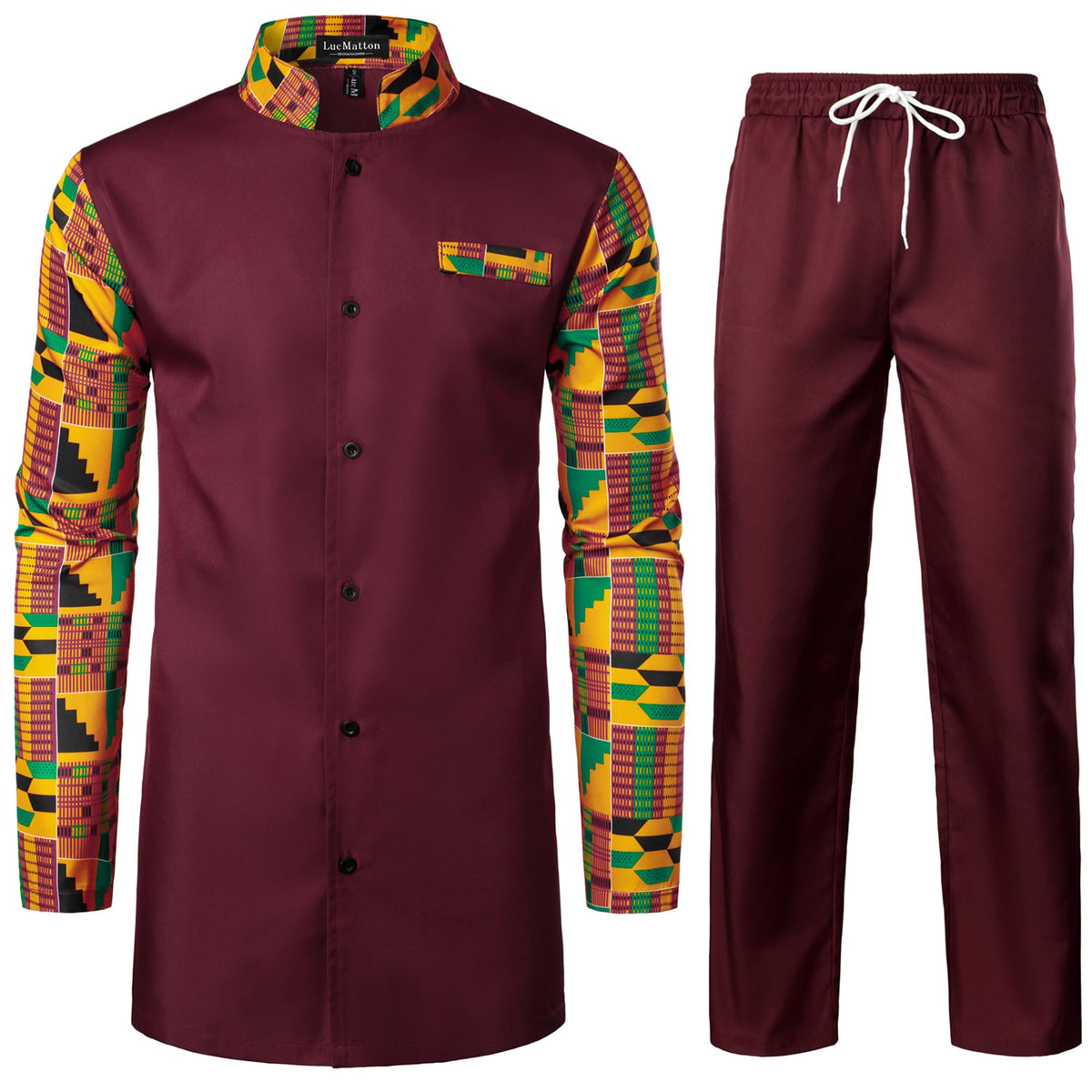 LucMatton Men's African Attire Traditional Ethnic Suits