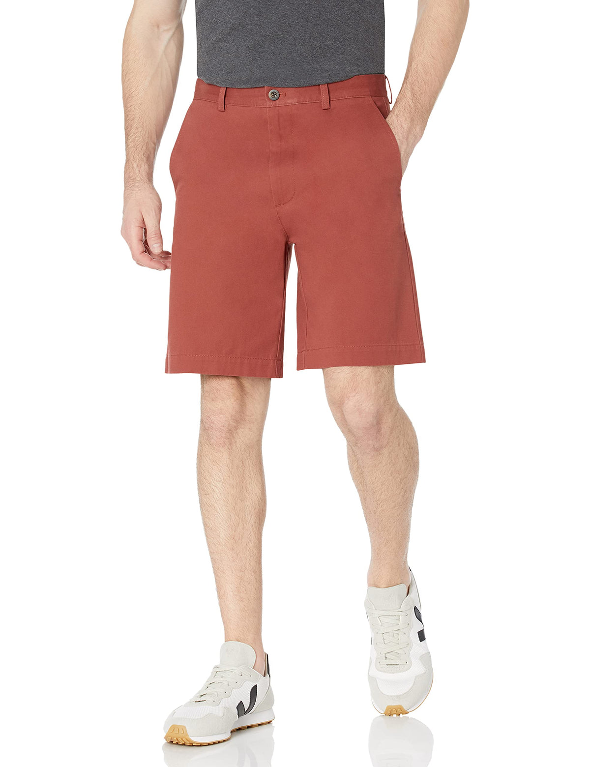 Amazon Essentials Men's Classic-Fit 9" Cotton Twill Chino Shorts with Button-Through Pockets