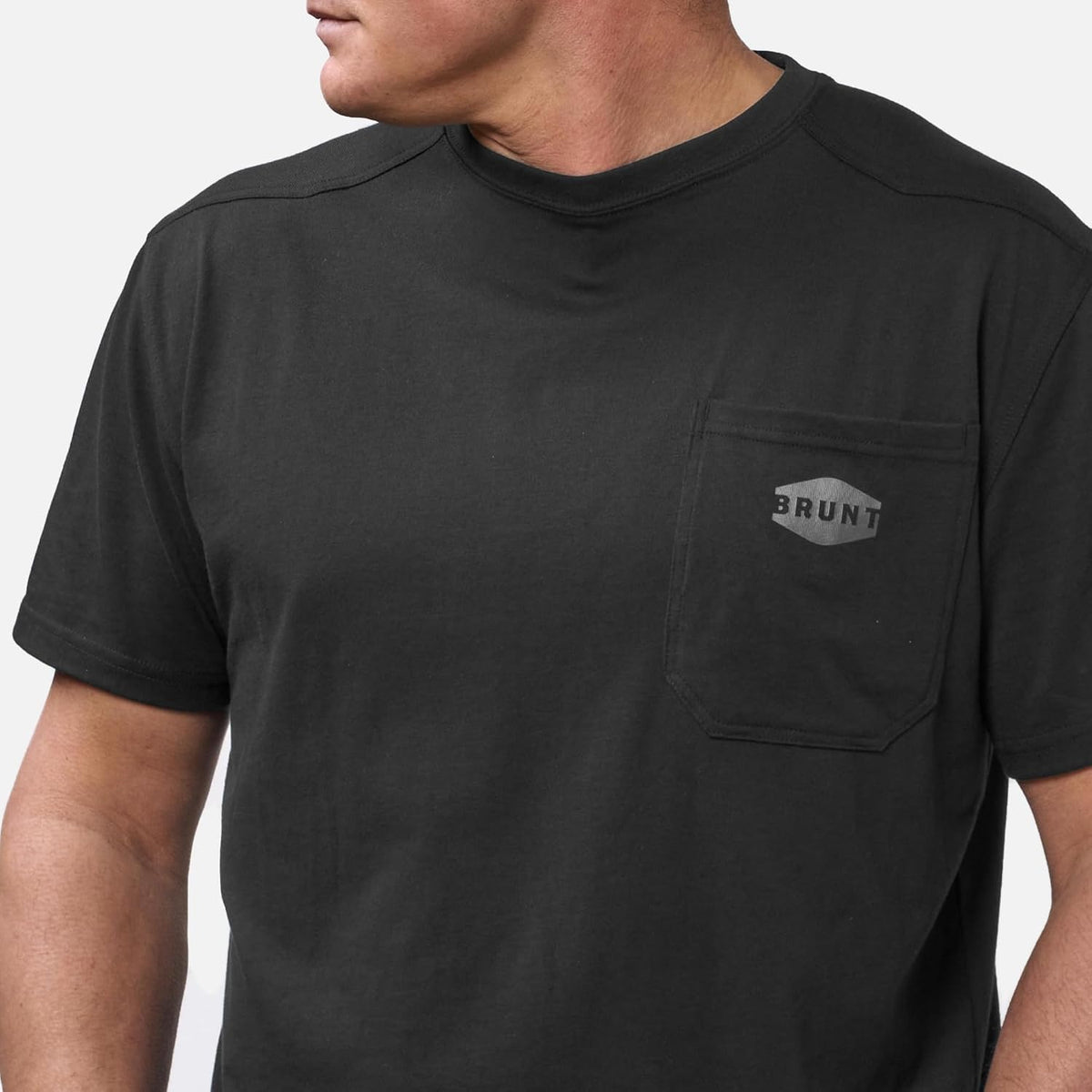 BRUNT Short-Sleeve Pocket T-Shirt - Comfortable Mid-Weight Build - Drop Shoulder Seam