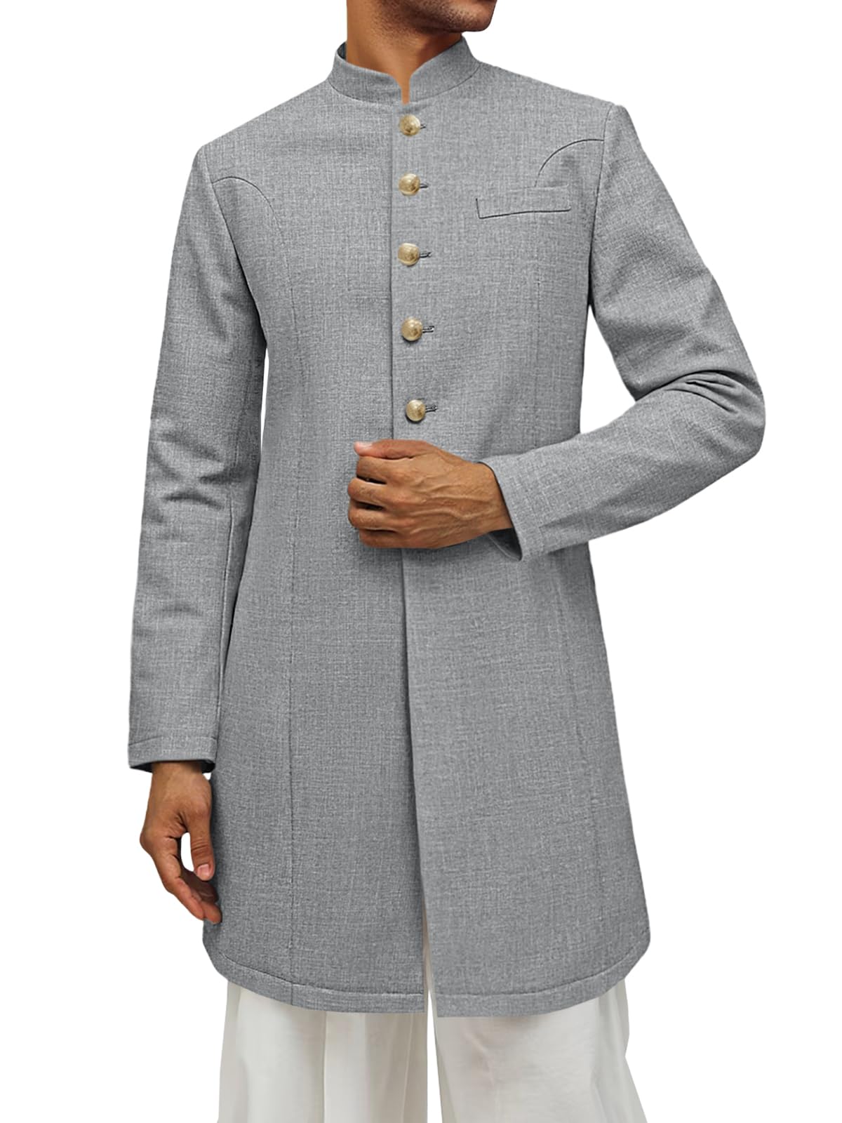 Runcati Mens Kurta Coats Sherwani Indian Royal Suits Jackets