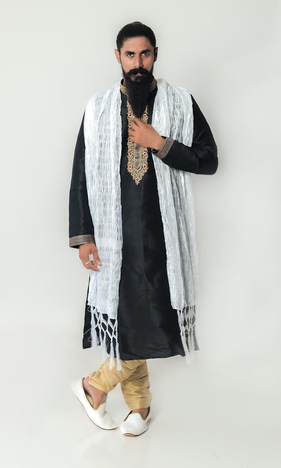 Indian Traditional Kurta Sherwani Dupatta Shawl Scarf For Men (Only Dupatta)