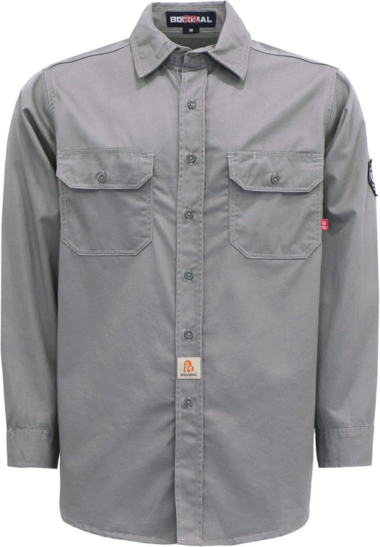 BOCOMAL Men's FR Shirts 6.25oz Lightweight Flame Resistant Welding Workwear