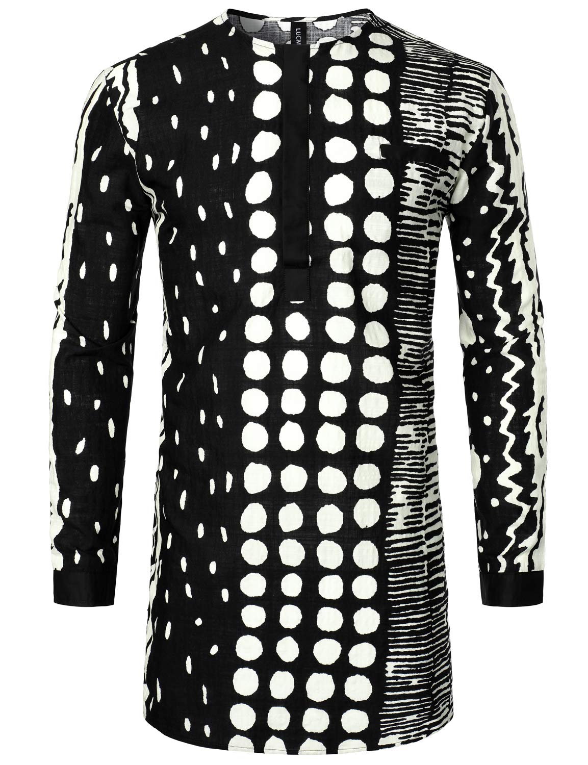 LucMatton Men's African Attire Traditional Print Dashiki Shirt
