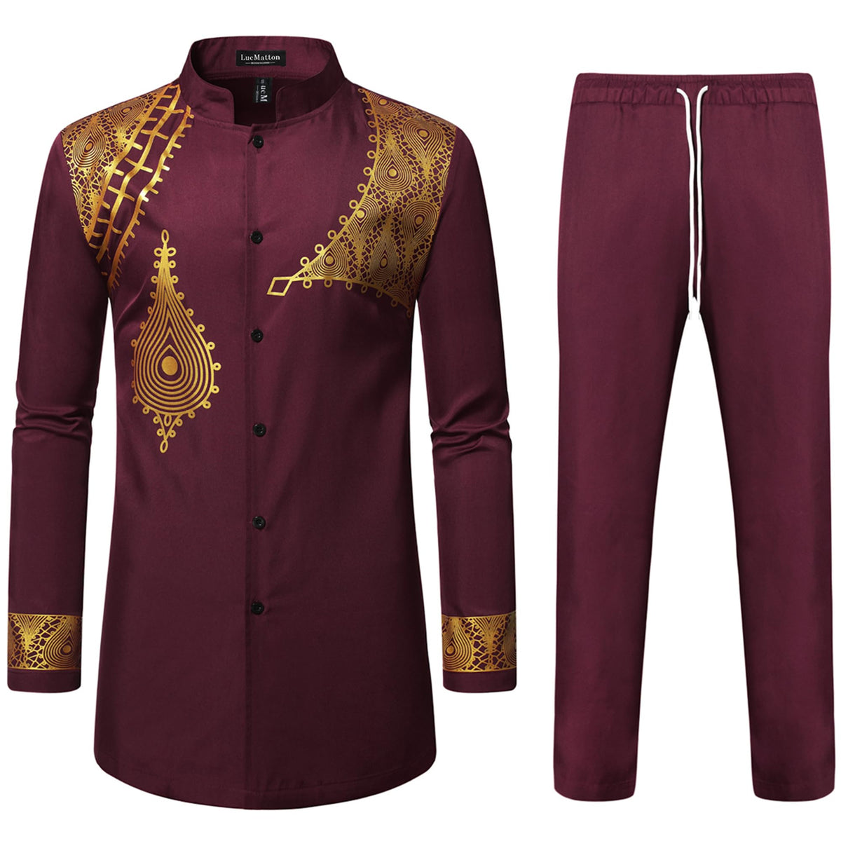 LucMatton Men's African Attire Traditional Ethnic Suits