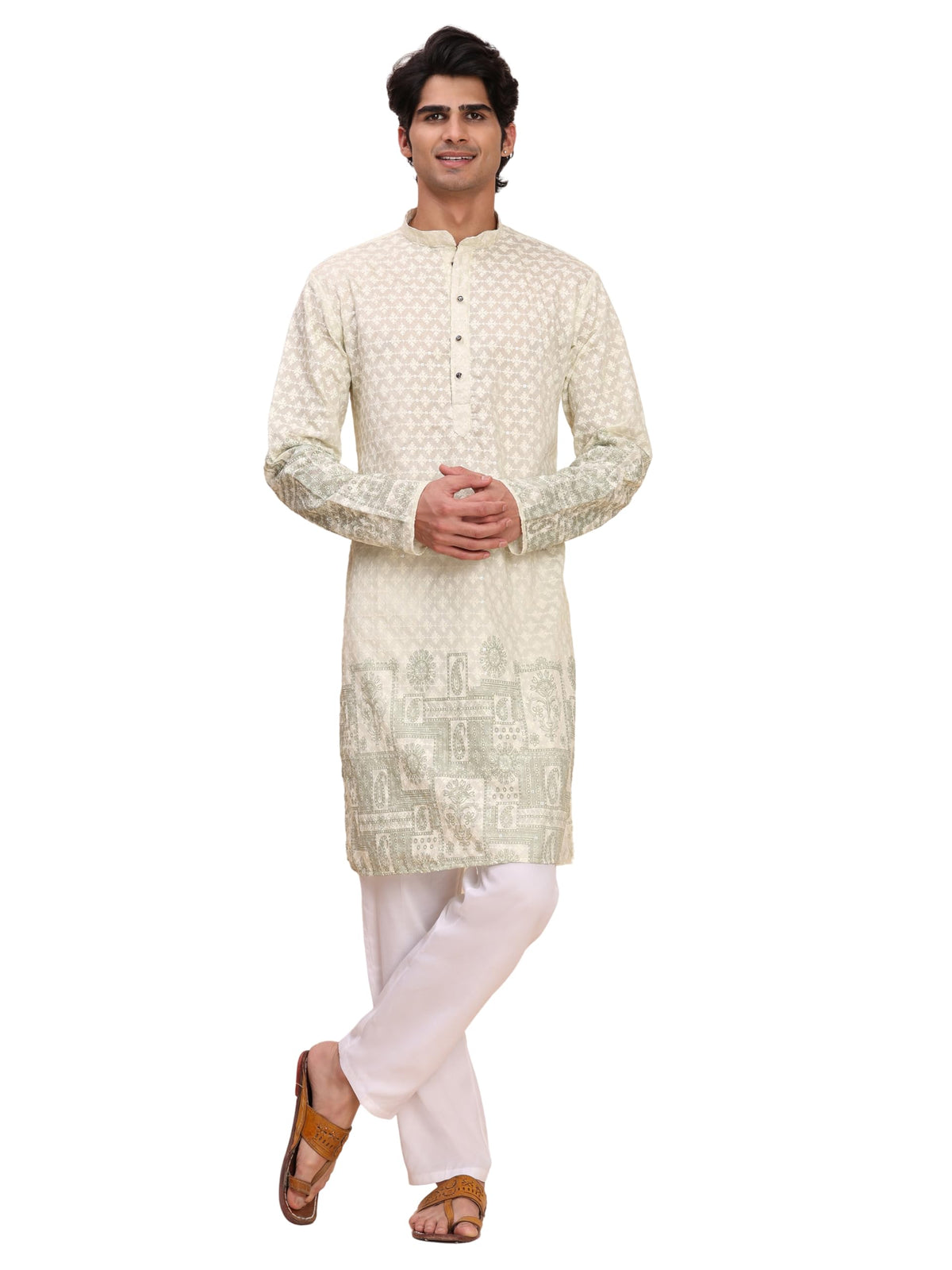 Pro-Ethic Style Developer Mens Indian Traditional Cotton Kurta Sets, Men Kurta Set Indian Wedding Dress (A-125)