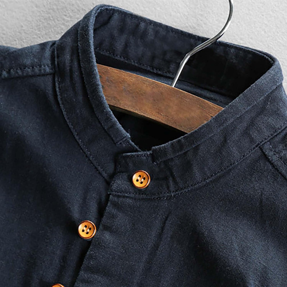 JOFOW Men's Long Sleeve Shirts Soulona Katana Vintage Soft Linen Japan Style Button Down Shirts