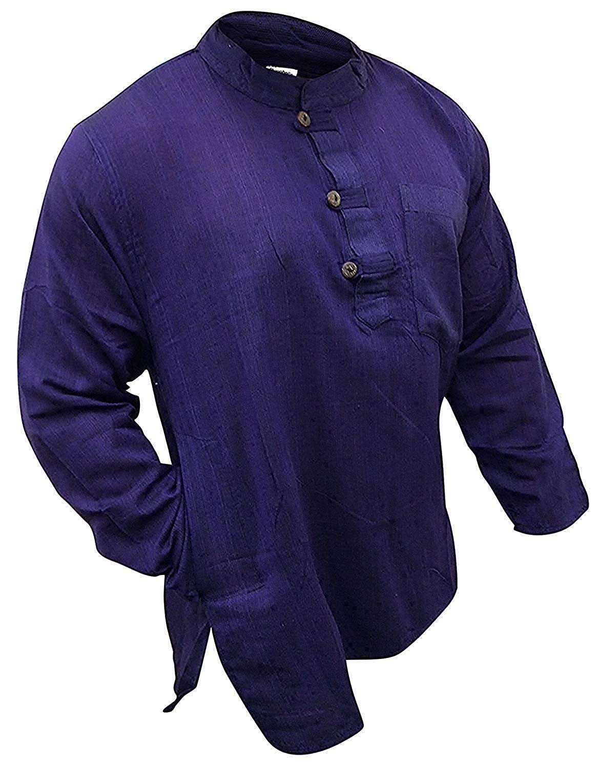 Shopoholic Fashion Plain Grandad Shirt