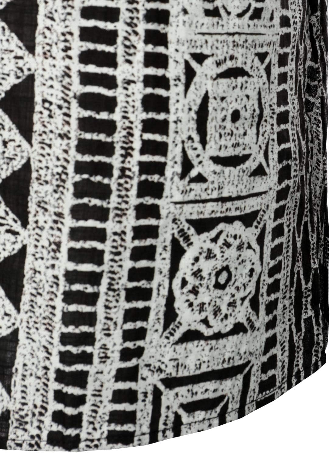 LucMatton Men's African Attire Traditional Print Dashiki Shirt