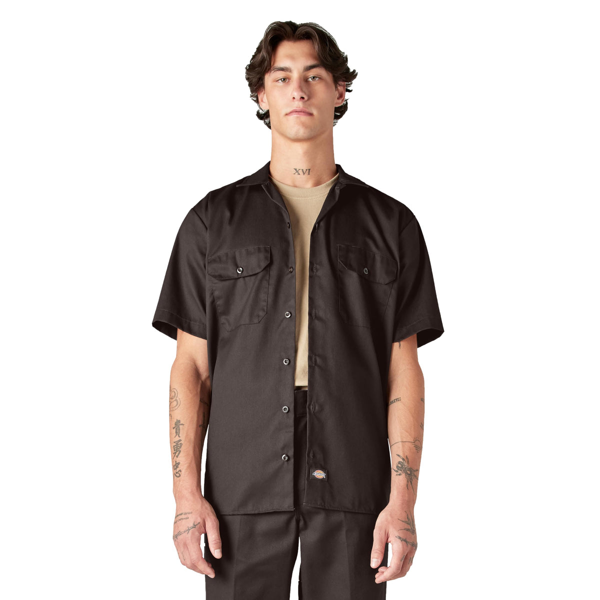 Dickies Men’s Short Sleeve Work Shirt – Durable Twill Button Down Shirts for Men, Lightweight Uniform for Daily Wear