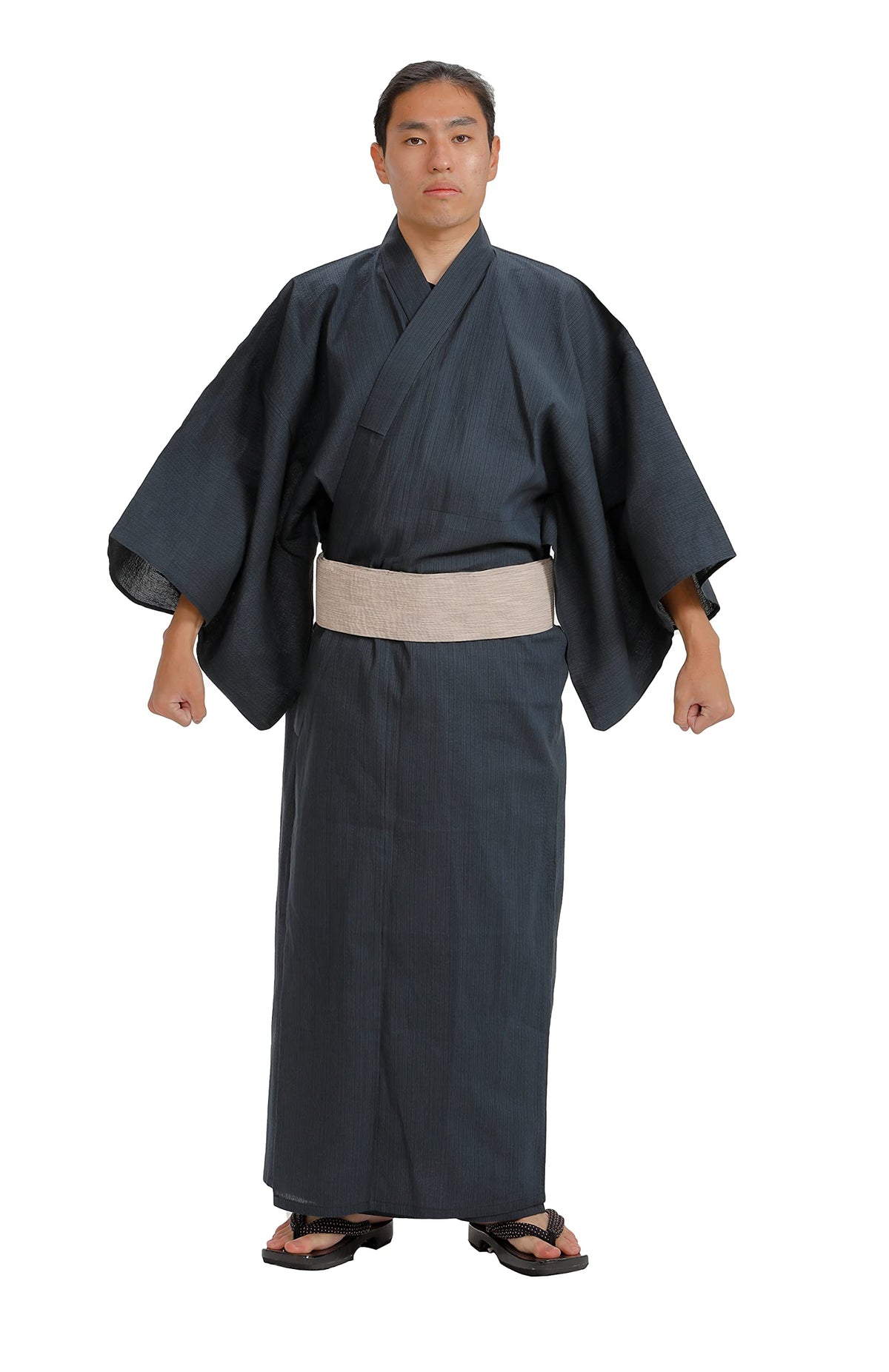 Edoten Men's Kimono Japan Shijira Weaving Yukata