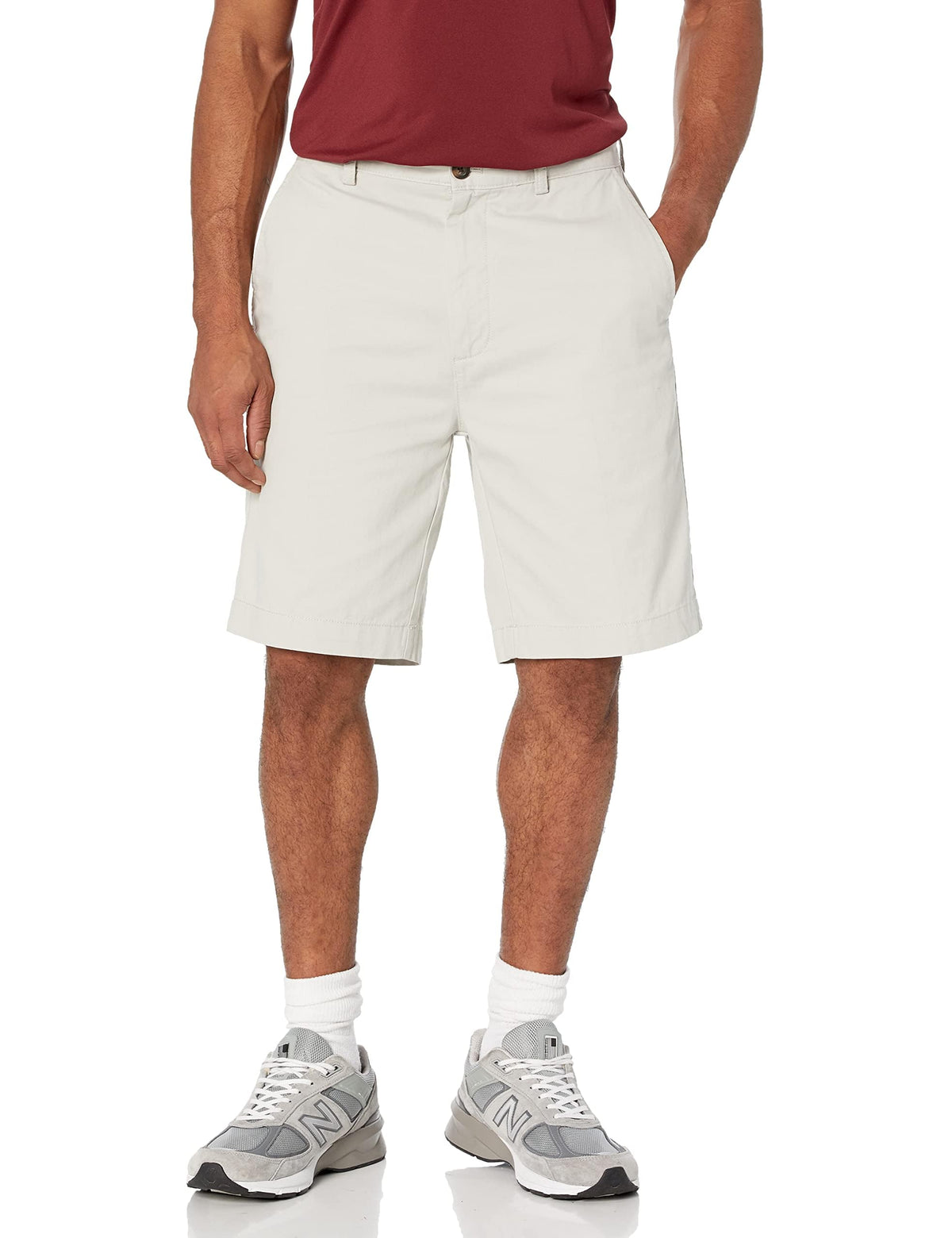 Amazon Essentials Men's Classic-Fit 9" Cotton Twill Chino Shorts with Button-Through Pockets
