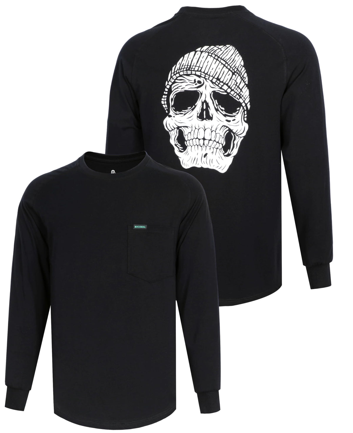 BOCOMAL Non FR - Men's Work Shirts Long Sleeve Stretch-Cotton Relaxed Fit