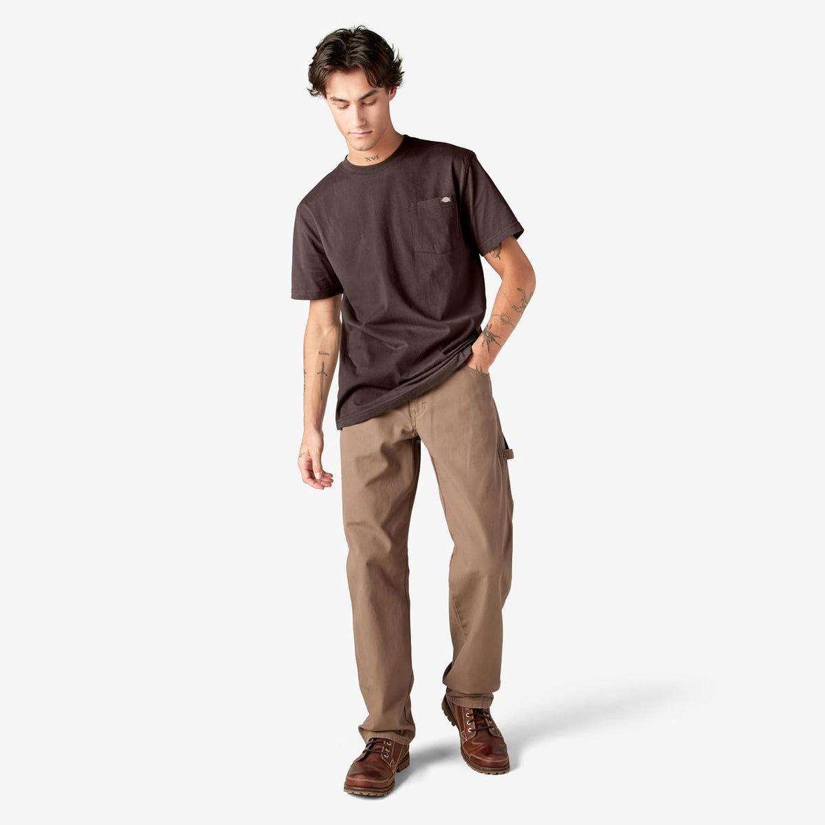 Dickies Men's Heavyweight Heathered Short Sleeve Pocket T-Shirt