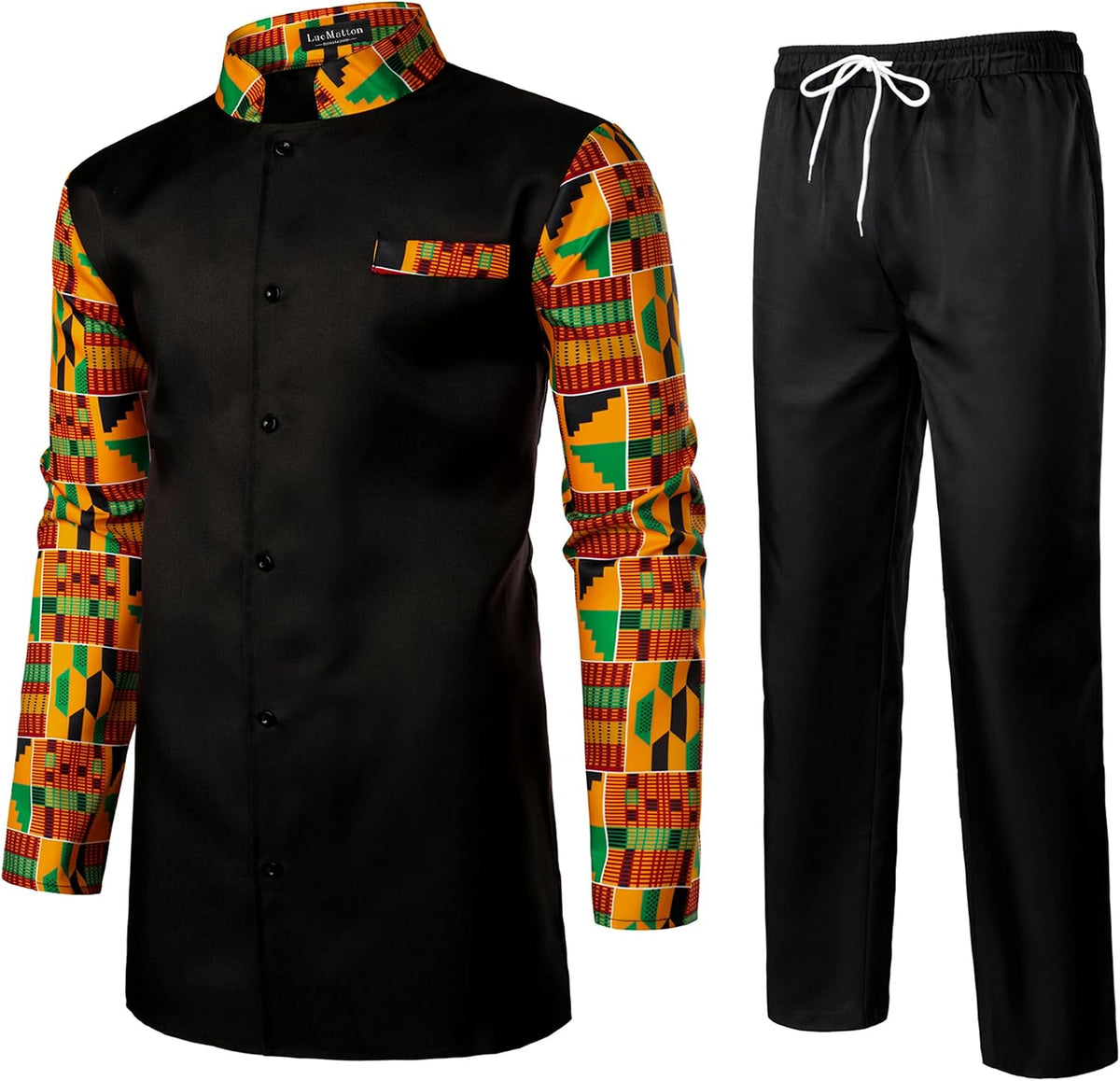 LucMatton Men's African Attire Traditional Ethnic Suits