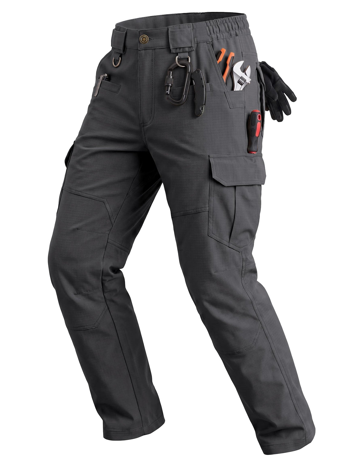 Men's Work Pants Hiking Ripstop Tactical Construction Cargo Pants 8 Pockets