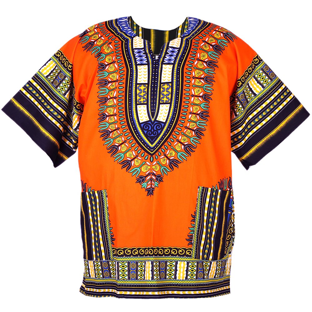 CHAINUPON African Dashiki Cotton Shirt Men Women Festival Boho Hippie 60's 70's Bohemian