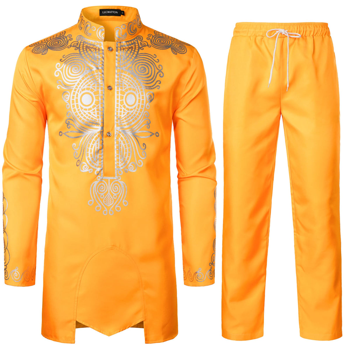 LucMatton Men's African Attire 2 Piece Dashiki Outfit