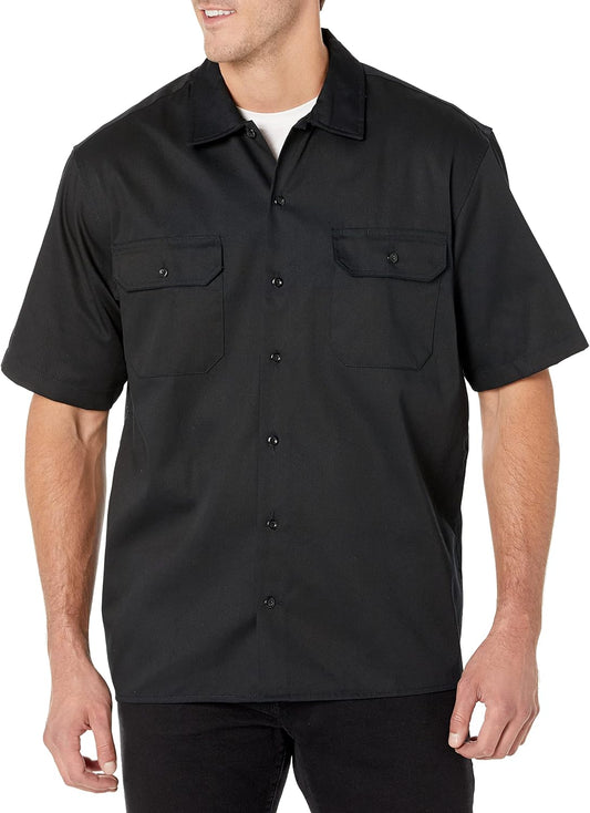 Amazon Essentials Men's Relaxed-Fit Stain and Wrinkle-Resistant Short-Sleeve Work Shirts