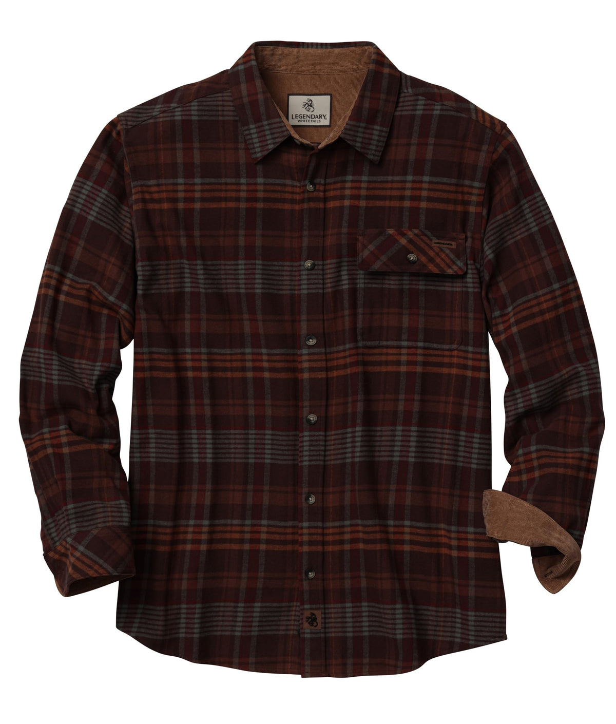 Legendary Whitetails Mens Flannel Long Sleeve Button Down 100% Cotton Shirt
