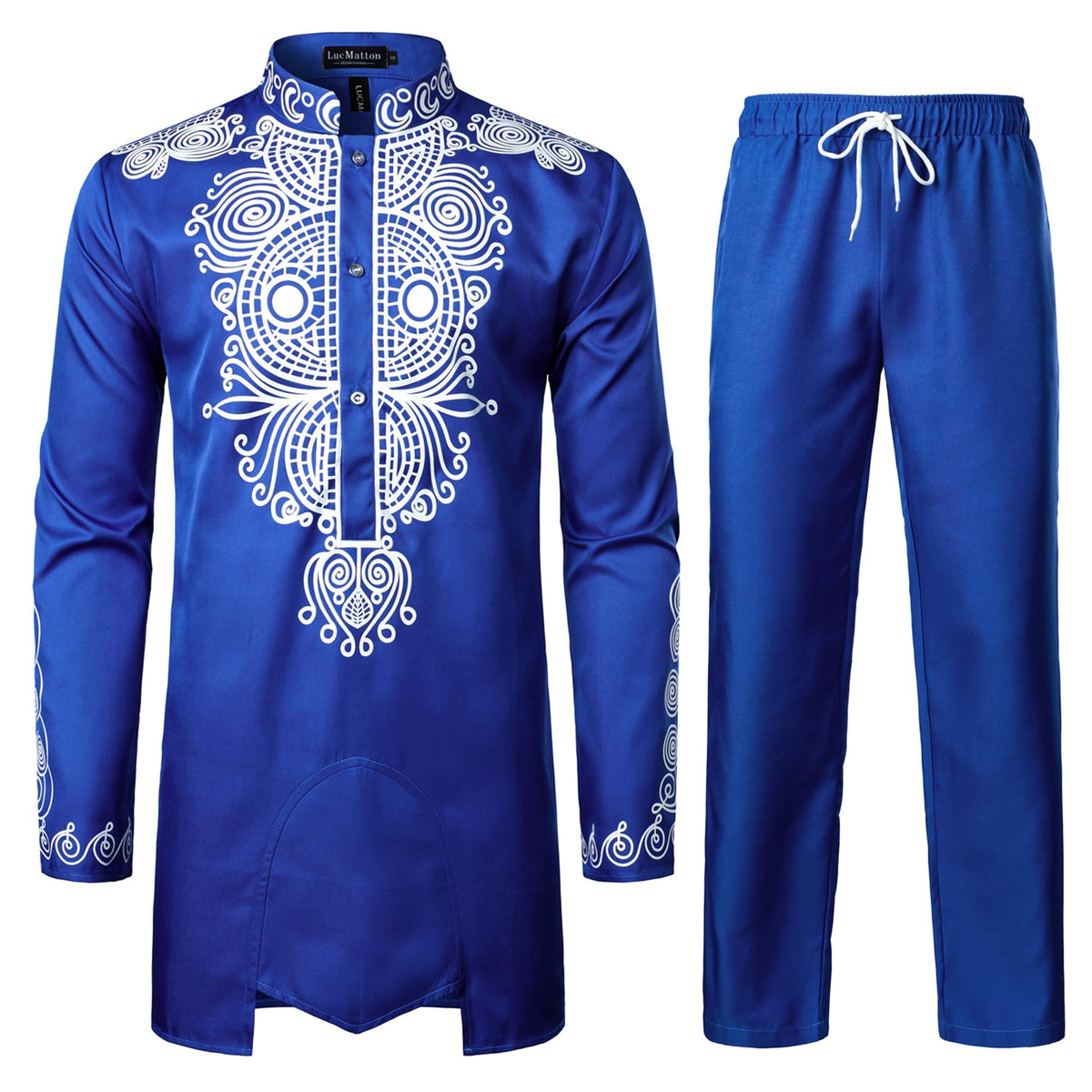 LucMatton Men's African Attire 2 Piece Dashiki Outfit