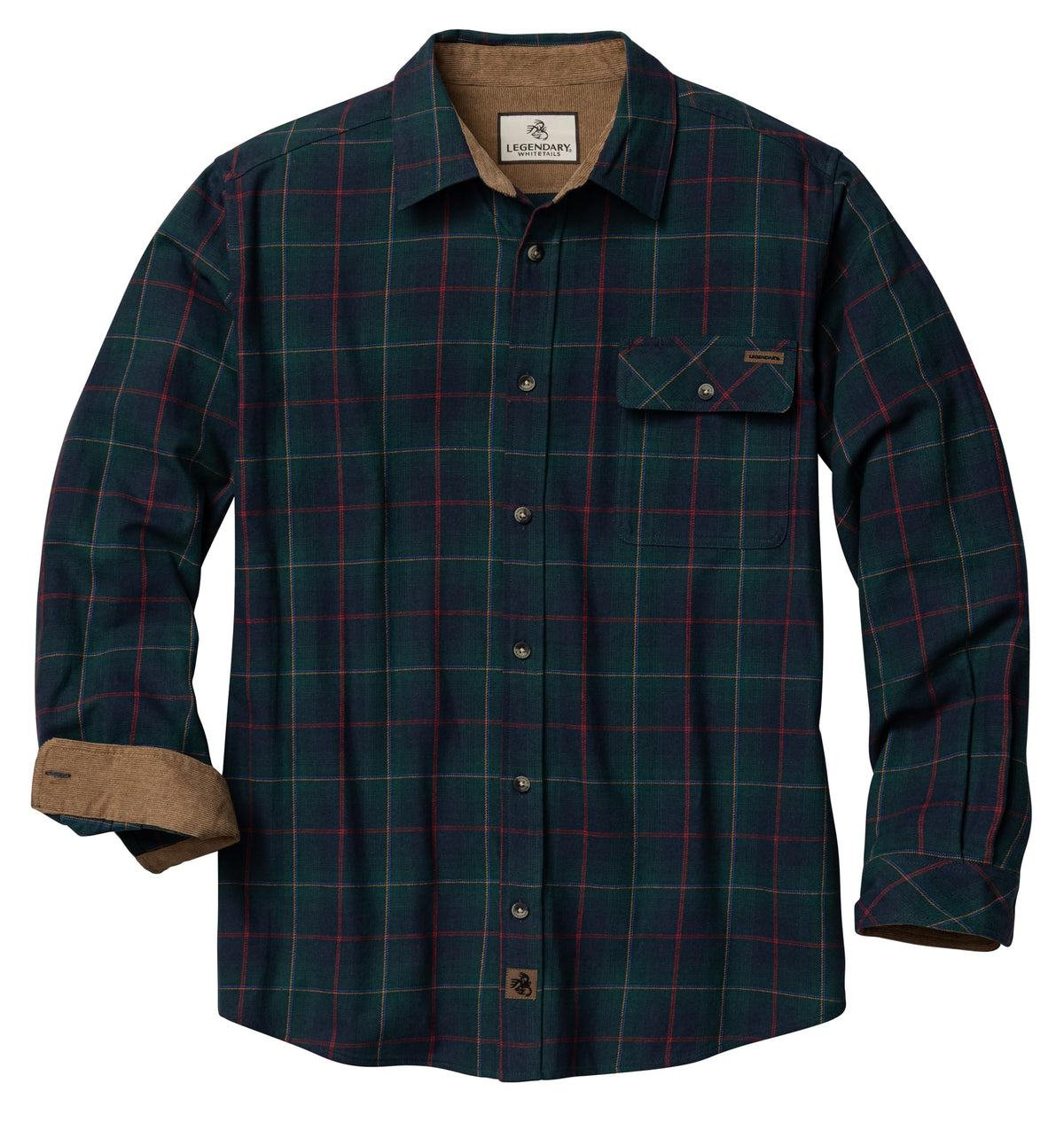 Legendary Whitetails Mens Flannel Long Sleeve Button Down 100% Cotton Shirt