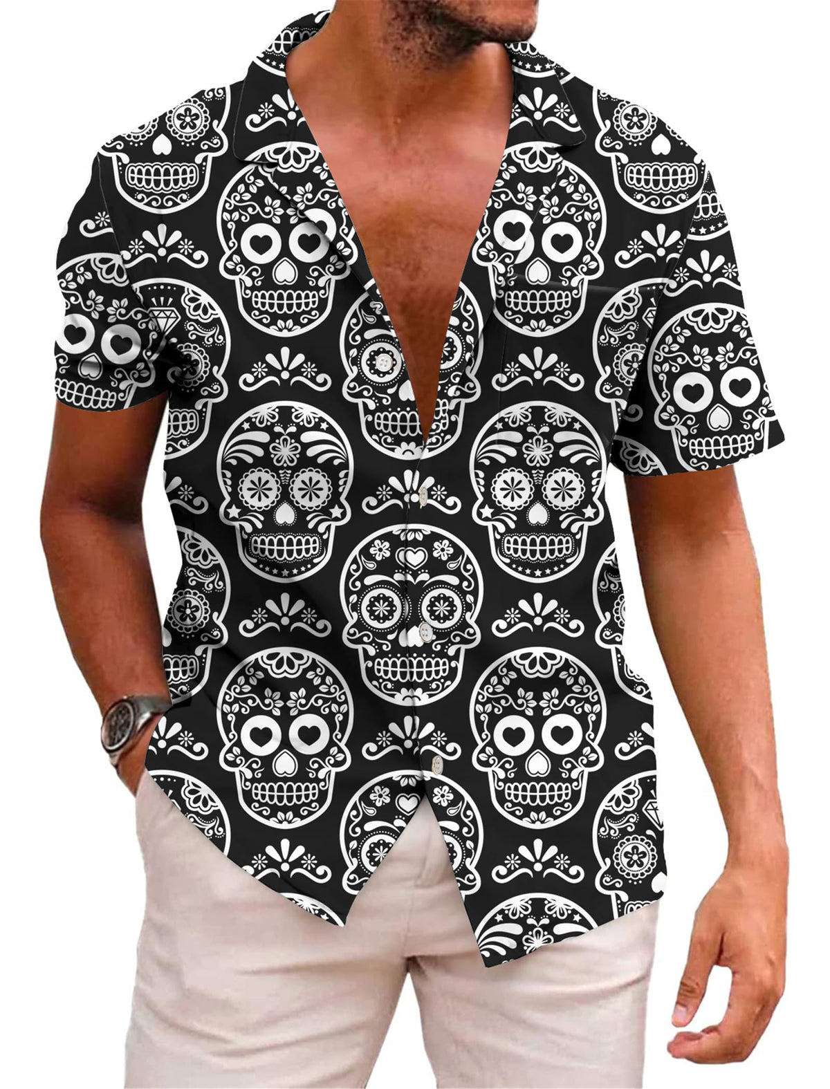 KYKU Mexico Shirt for Men Funny Beach Shirts Hawaiian Button Down Short Sleeve