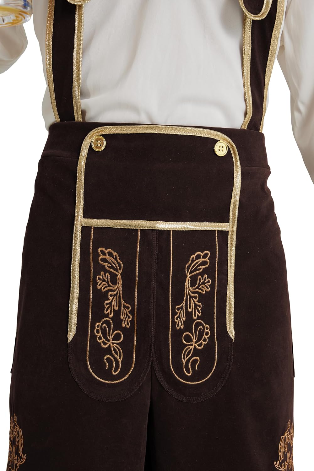 Men's Lederhosen Costume, German Bavarian Oktoberfest Outfit, Shirt & Socks