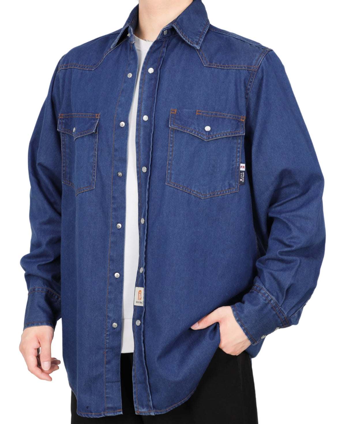 BOCOMAL Men's FR Shirts 6.25oz Lightweight Flame Resistant Welding Workwear