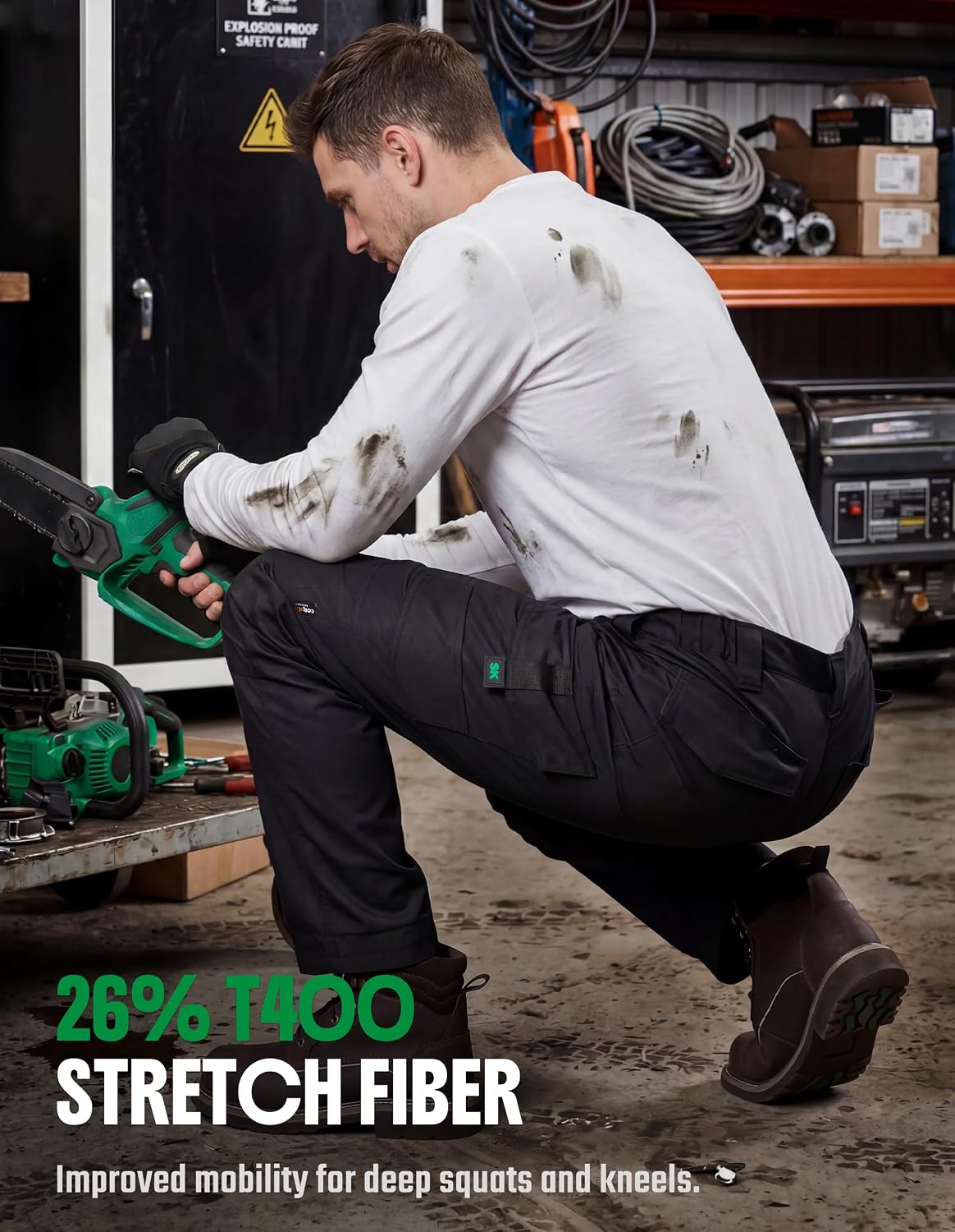 SK Construction Work Pants for Men Stretch Ripstop Water-Resistant Pants