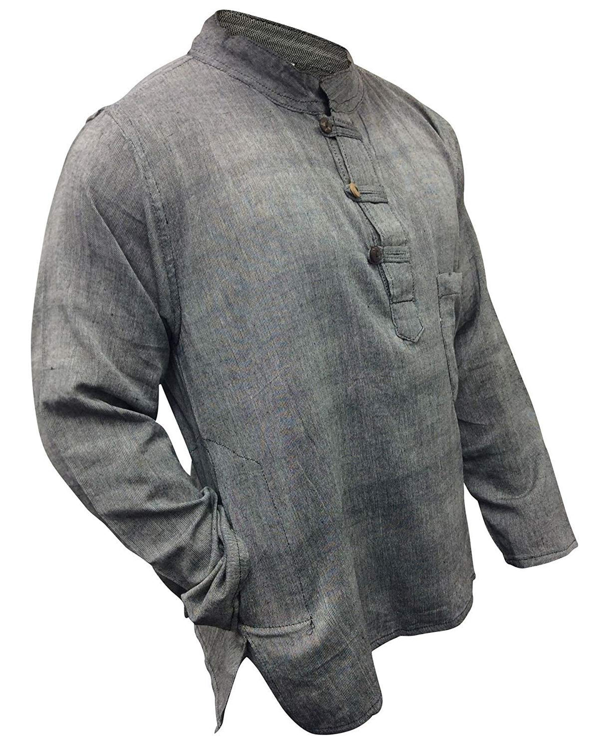 Shopoholic Fashion Plain Grandad Shirt