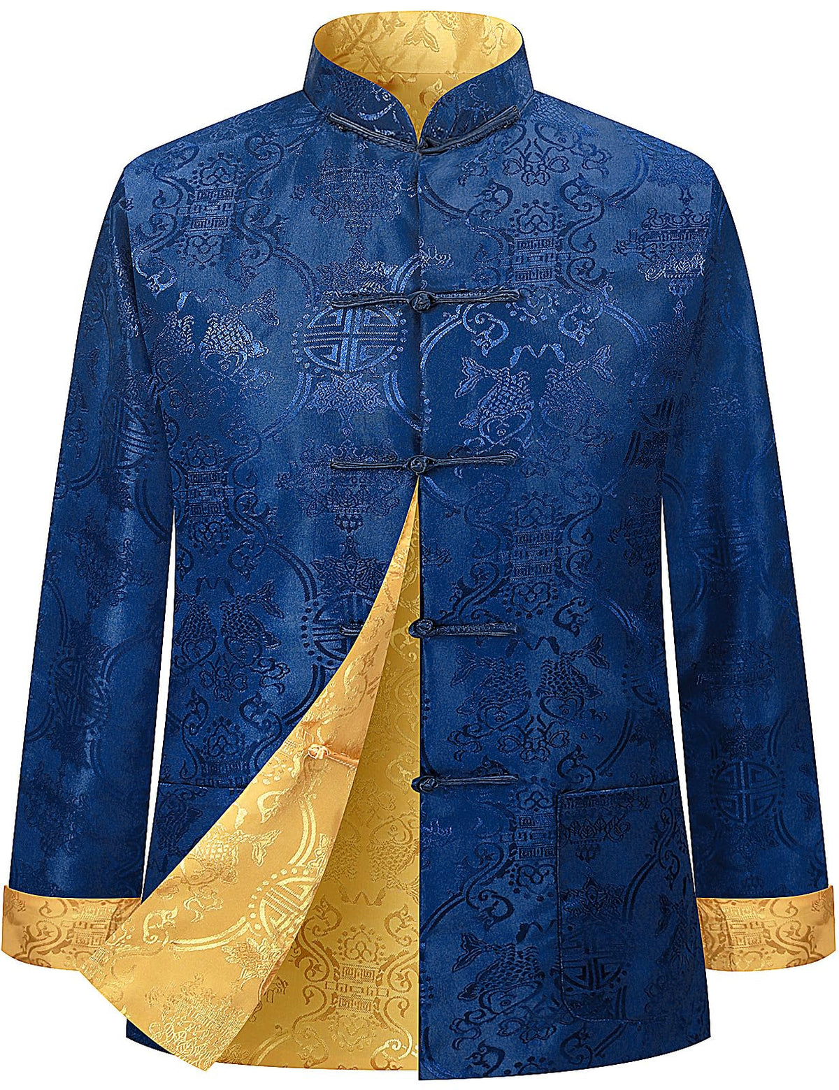 Funny World Tang Suit Men Hanfu Chinese New Year Shirt Both Sides Top