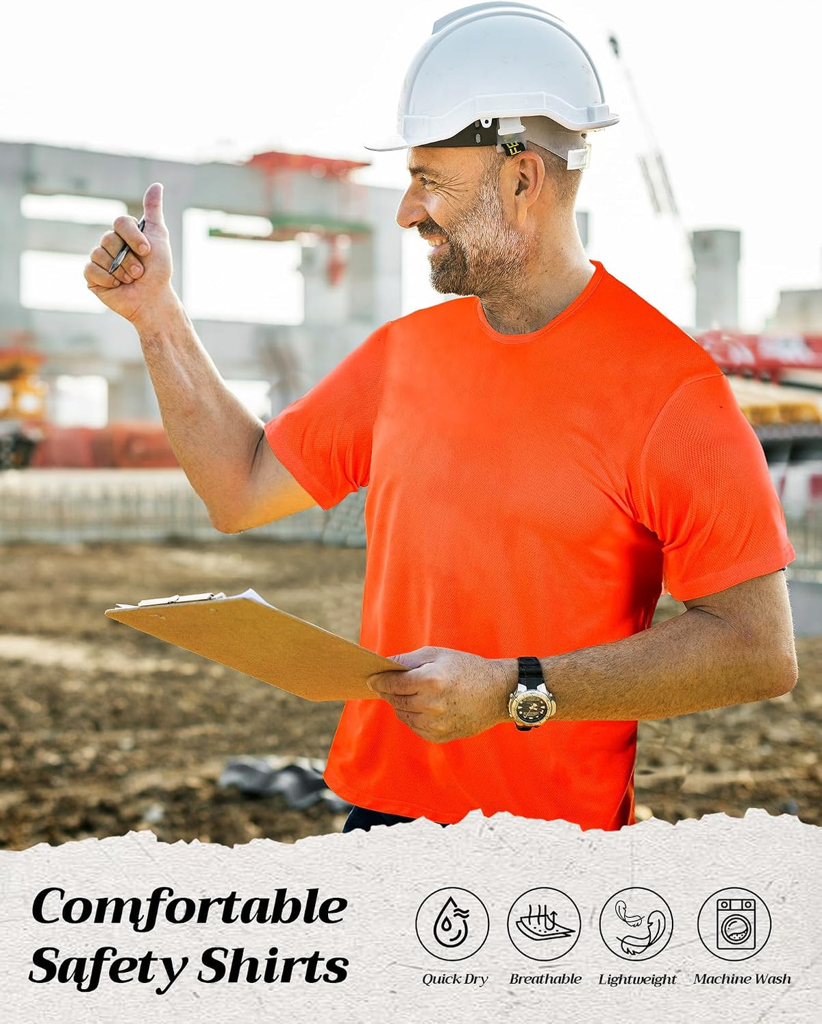 JaGely 24 Pcs Hi Vis T-Shirts for Men