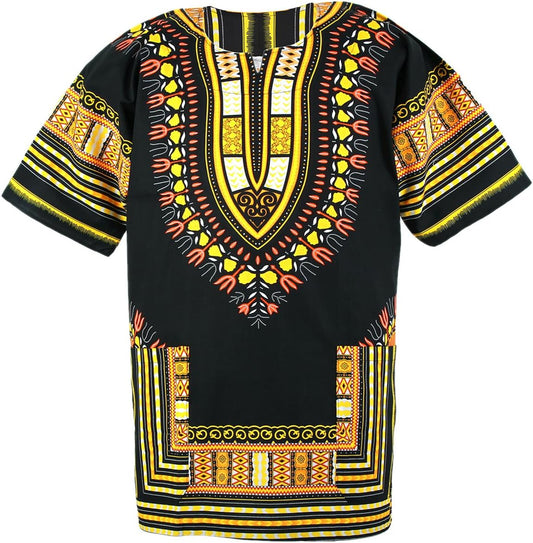 CHAINUPON African Dashiki Cotton Shirt Men Women Festival Boho Hippie 60's 70's Bohemian