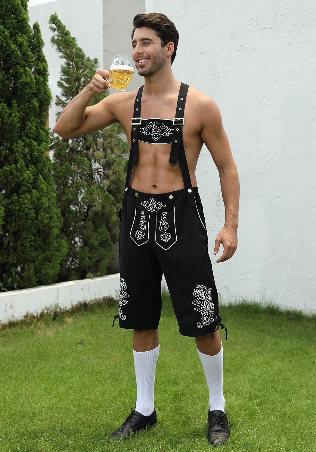 Populus Mens Oktoberfest Lederhosen Outfit German October Festival