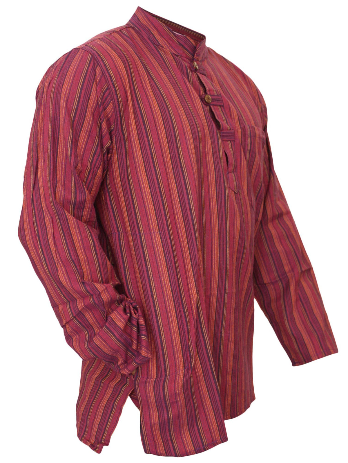 Shopoholic Fashion Mens Striped Grandad Shirt